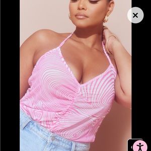Pink halteredneck top. Size 3x from pretty little thing